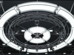 Virtual TV Studio News Set 1 3D Model