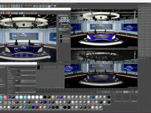Virtual TV Studio News Set 1 3D Model