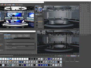 Virtual TV Studio News Set 1 3D Model