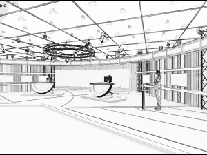 Virtual TV Studio News Set 3 Modello 3D