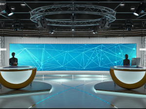 Virtual TV Studio News Set 3 Modello 3D