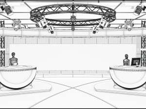 Virtual TV Studio News Set 3 Modello 3D