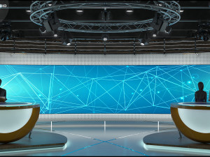 Virtual TV Studio News Set 3 Modello 3D