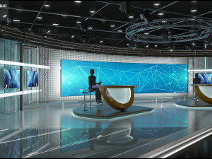 Virtual TV Studio News Set 3 Modello 3D