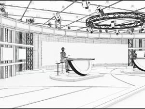 Virtual TV Studio News Set 3 Modello 3D