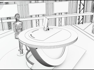 Virtual TV Studio News Set 3 Modello 3D