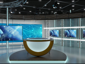 Virtual TV Studio News Set 3 Modello 3D