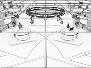 Virtual TV Studio News Set 3 Modello 3D