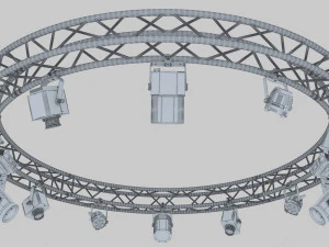 circle square truss 400cm-stage lights 3D Model