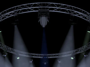 treli&ccedil;a quadrada circular com luzes de palco de 700 cm Modelo 3D