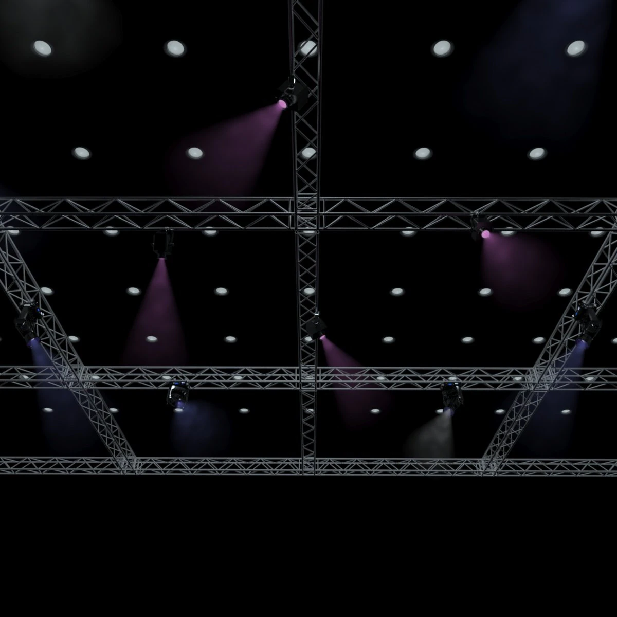 big square truss-stage lights 3D Model .c4d .max .obj .3ds .fbx .stl .blend
