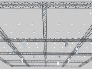 big square truss-stage lights 3D Model