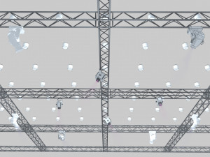 big square truss-stage lights 3D 模型