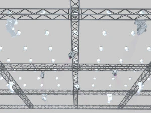 big square truss-stage lights 3D Model