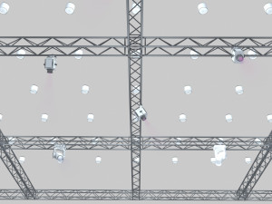 big square truss-stage lights 3D 模型