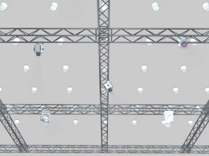 big square truss-stage lights 3D Model