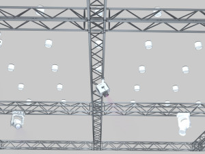big square truss-stage lights 3D 模型