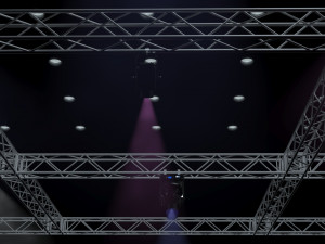 big square truss-stage lights 3D 模型