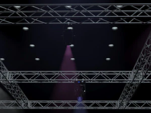 big square truss-stage lights 3D Model