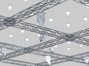 big square truss-stage lights 3D Model
