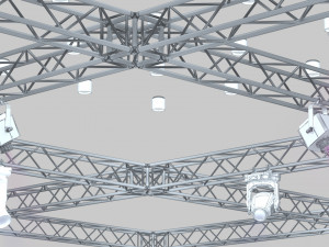 big square truss-stage lights 3D 模型