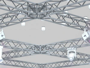 big square truss-stage lights 3D Model
