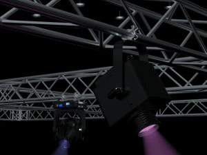 big square truss-stage lights 3D Model