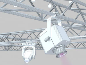 big square truss-stage lights 3D Model