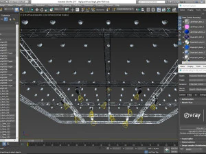 big square truss-stage lights 3D Model