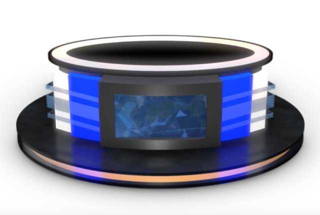 tv studio news desk 12 3D Model .c4d .max .obj .3ds .fbx .stl .blend 