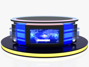 tv studio news desk 12 3D Model