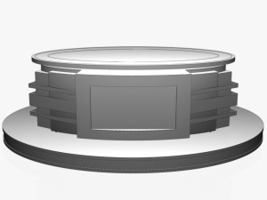 tv studio news desk 12 3D Model