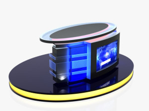tv studio news desk 12 3D Model