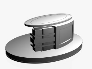 tv studio news desk 12 3D Model