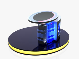 tv studio news desk 12 3D Model