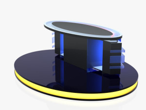 tv studio news desk 12 3D Model