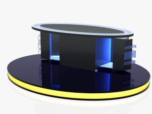 tv studio news desk 12 3D Model