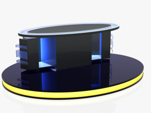 tv studio news desk 12 3D Model