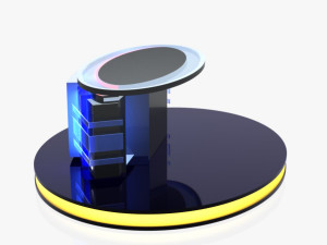 tv studio news desk 12 3D Model