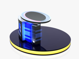 tv studio news desk 12 3D Model