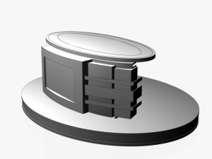 tv studio news desk 12 3D Model