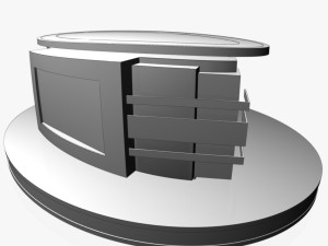 tv studio news desk 12 3D Model