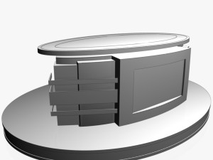 tv studio news desk 12 3D Model