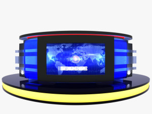 tv studio news desk 12 3D Model