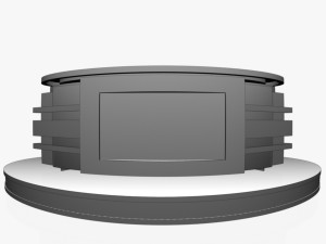 tv studio news desk 12 3D Model