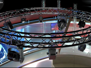 Virtual TV Studio Chat Set 1 3D Model