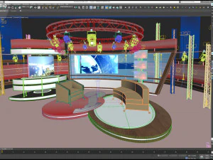 Virtual TV Studio Chat Set 1 3D Model