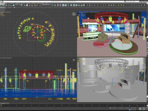 Virtual TV Studio Chat Set 1 3D Model