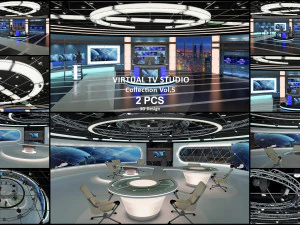 Virtual TV Studio Sets - Collection Vol 7 - 4 PCS DESIGN 3D Model