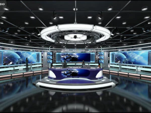 Virtual TV Studio Sets - Collection Vol 7 - 4 PCS DESIGN 3D Model